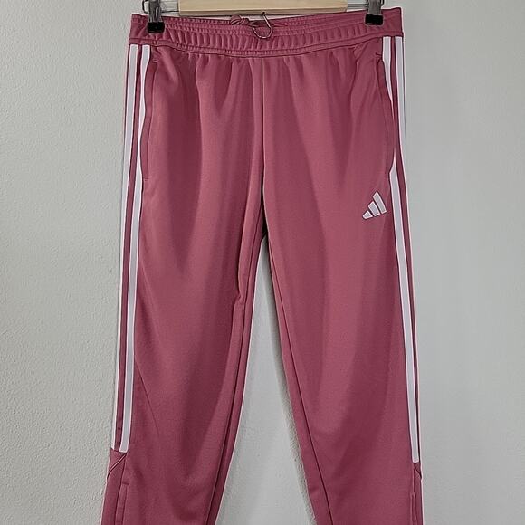 Adidas Women’s Pink Jogger Pants Size Small 3-Stripes Tiro Style Zip Leg - Picture 3 of 9